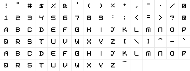 01 Digit2000 Regular  glyph index