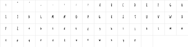 Hazelsun Regular  glyph index