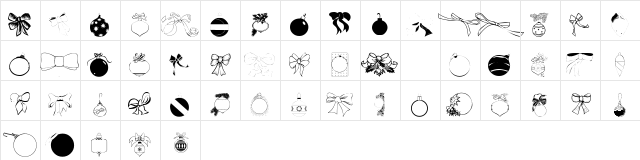 101! HollYDaY DecorationZ Regular  glyph index