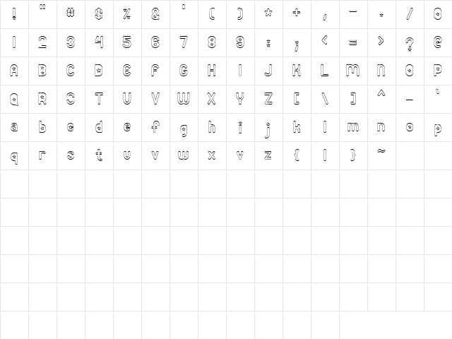 LD Lone Star Regular  glyph index
