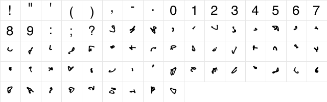 Nater Regular  glyph index
