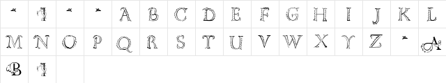 Floriated Capitals Normal  glyph index