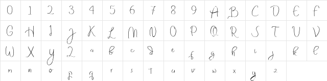 Grizelle Reguler  glyph index