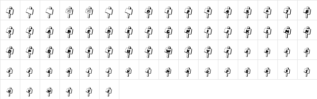 RMSignpost Regular  glyph index