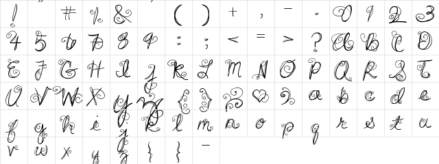 DJB SWIRL ME AROUND Regular  glyph index