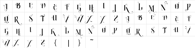 Vtks Burning Regular  glyph index
