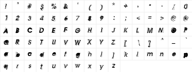 Eye on You Regular  glyph index