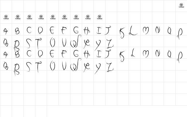 my dark halloween Regular  glyph index