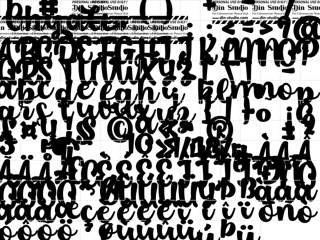 Chyali Personal Use Regular  glyph index