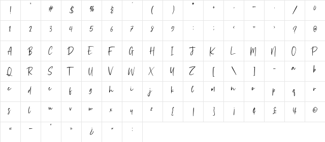 Scholastica Regular  glyph index