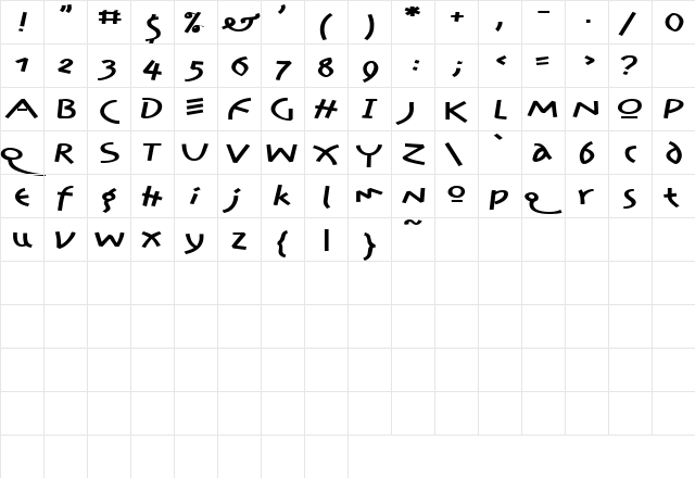 AmazonExtended Regular  glyph index
