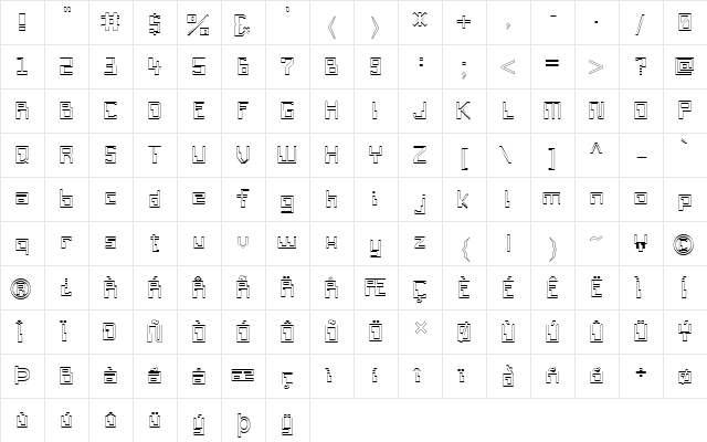 FZ DIGITAL 6 HOLLOW Normal  glyph index