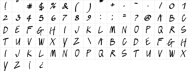 Lush Regular  glyph index