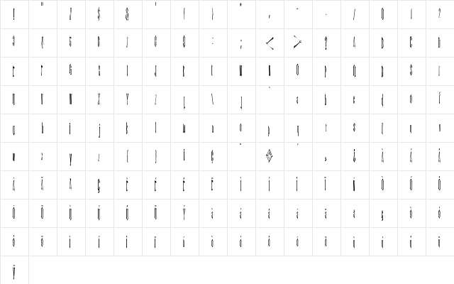 Kinderfeld Regular  glyph index
