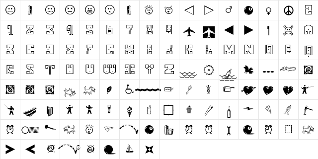 AIEclecticTwo Medium  glyph index