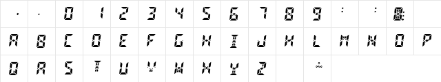 Digital2 Regular  glyph index