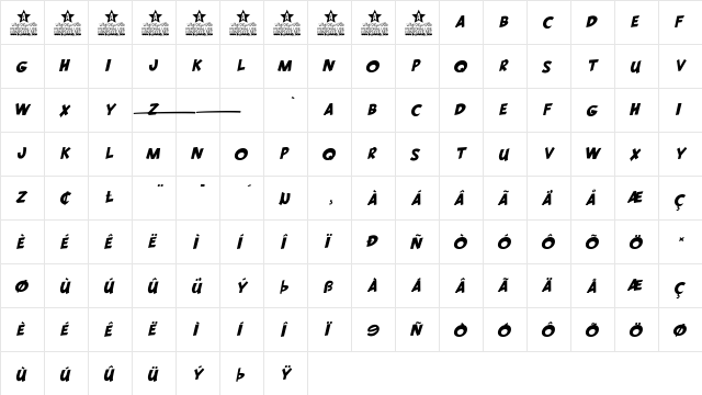 SIMPLCITY PERSONAL USE Regular  glyph index
