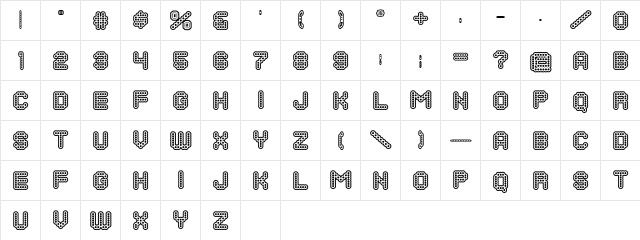 Dots All For Now Inline JL Regular  glyph index