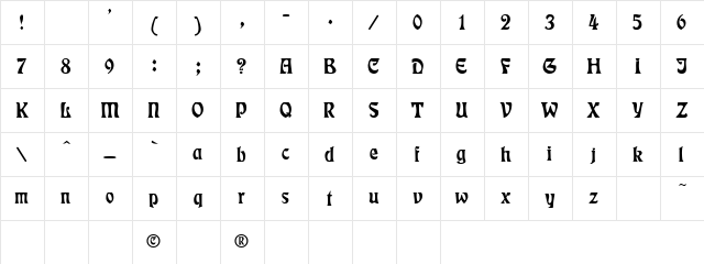 27 Regular  glyph index