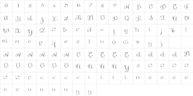 GoldenAge Regular  glyph index