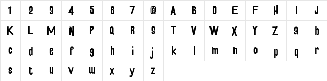 Newbeats Demo Regular  glyph index
