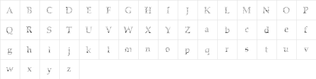 HalfFaded Regular  glyph index