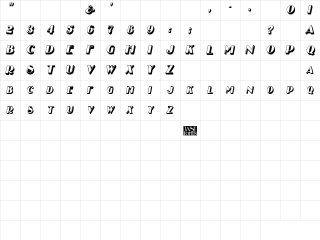 EsplanadeDisplay Italic  glyph index