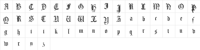 Morcrepito Regular  glyph index