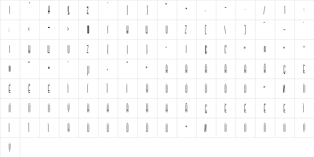 Desolation Regular  glyph index