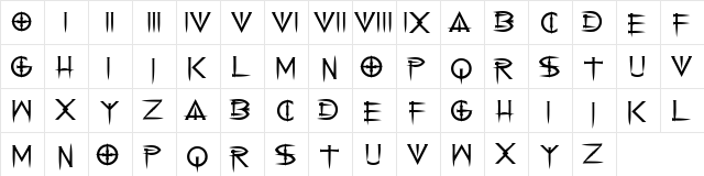 Cenobyte Regular  glyph index