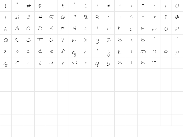 LD Fine Print 14 Regular  glyph index