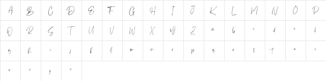 Steven mattew Regular  glyph index