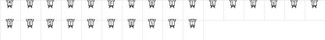 Boxbot Regular  glyph index