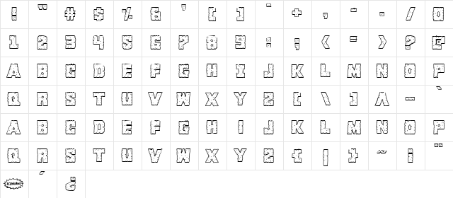 King Commando Shadow Regular  glyph index