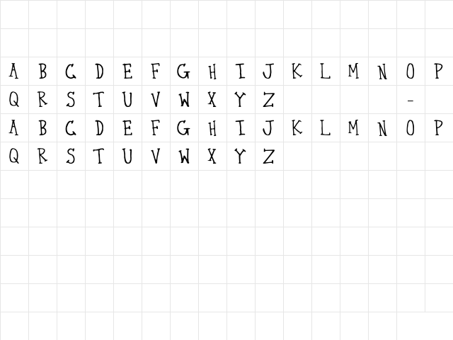 Thirty Seven Regular  glyph index