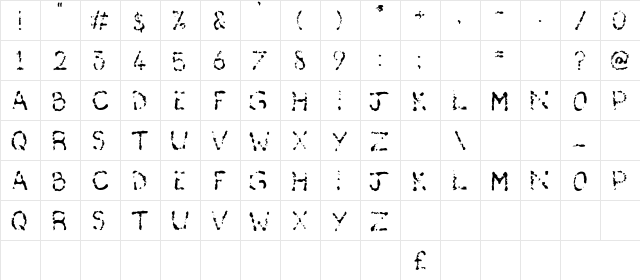 Deaf As A Post Regular  glyph index