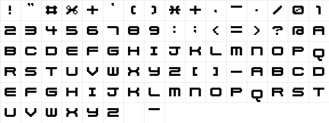 11px2bus Regular  glyph index