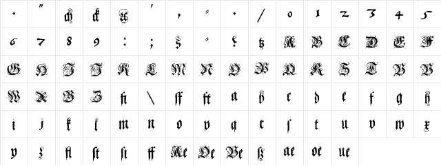 Coelnisch Current Fraktur Regular  glyph index