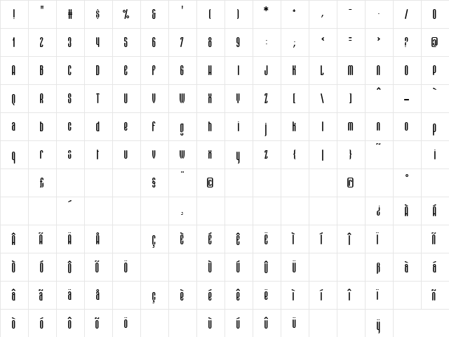 BattleStation Regular  glyph index