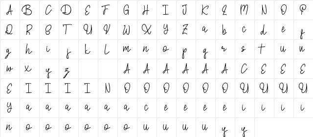 Ditho Regular  glyph index