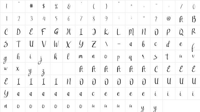 Optimus Light Regular  glyph index