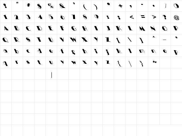 Little Wing 9 Regular  glyph index
