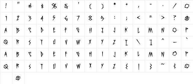 KillCrazy BB Regular  glyph index