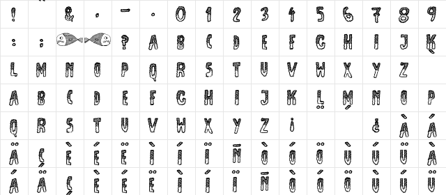 JMH Escamas Black Top Regular  glyph index