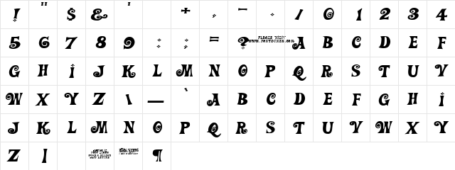 Action Is JL Expanded  glyph index