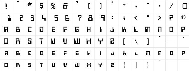 Freewill 1 Regular  glyph index