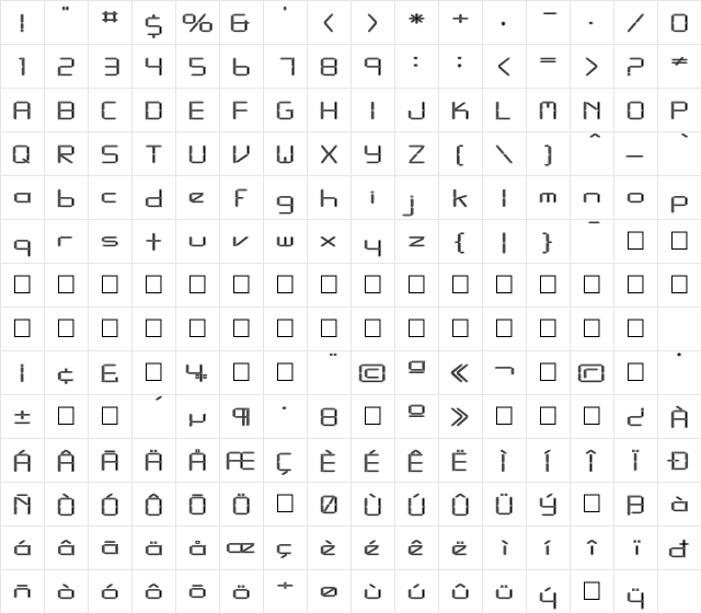 FZ DIGITAL 10 CONTOUR EX Normal  glyph index