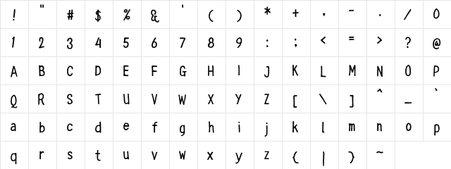 Ring Town Regular  glyph index