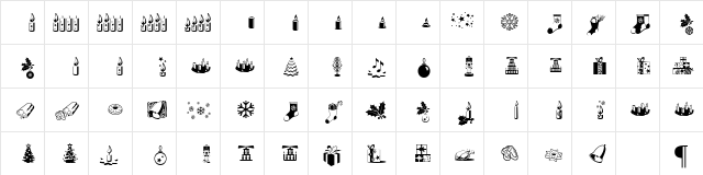 Xmas Essentials  glyph index