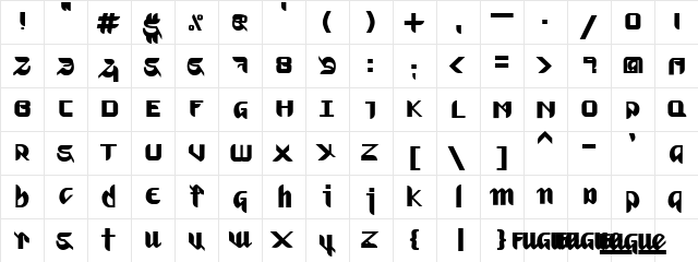 Fugue Regular  glyph index